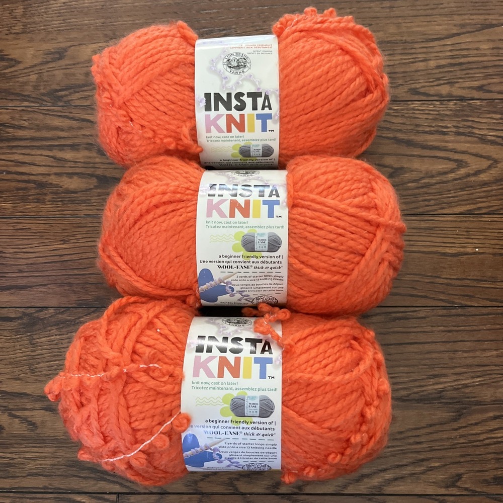 Lot 3 Instaknit Yarn Lion Brand Stopping Traffic Super Bulky #6 Beginner 122yd